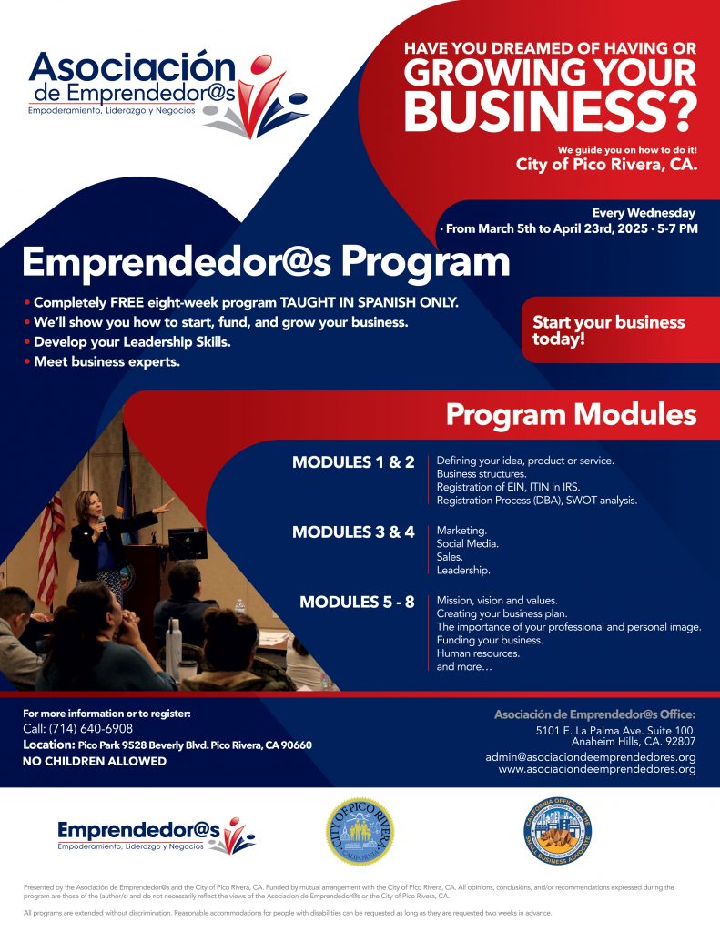 Emprendedor@s Program flyer